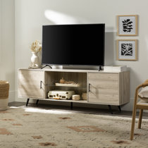 Beige wood store tv stand